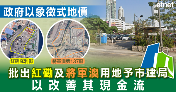 政府以象徵式地價批出紅磡及將軍澳用地予市建局，以改善其現金流