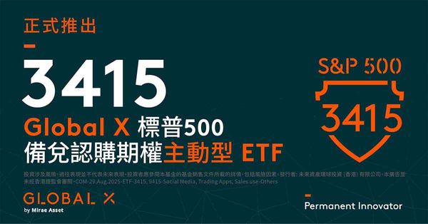 減息或利好美股前景　Global X 標普500備兌認購期權主動型ETF（3415）攻守兼備