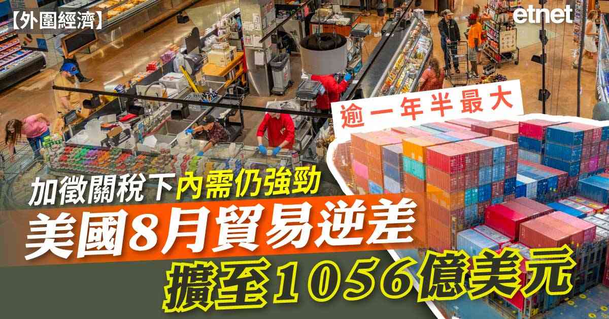 外圍經濟 | 美國8月貿易逆差擴至1056億美元，創逾一年半...