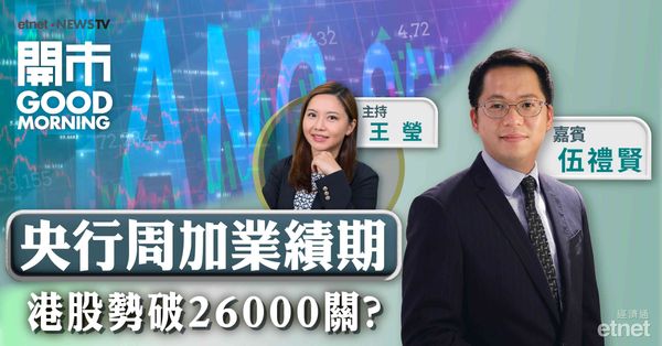 伍禮賢：油價高企料美息不變，中東消息淡化港股聚焦重磅業績