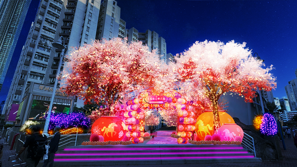黄埔天地｜【幸福缘定桃花园】 逾200个灯笼打造4大新春打卡位   必影5米高巨型桃花树彩灯拱门