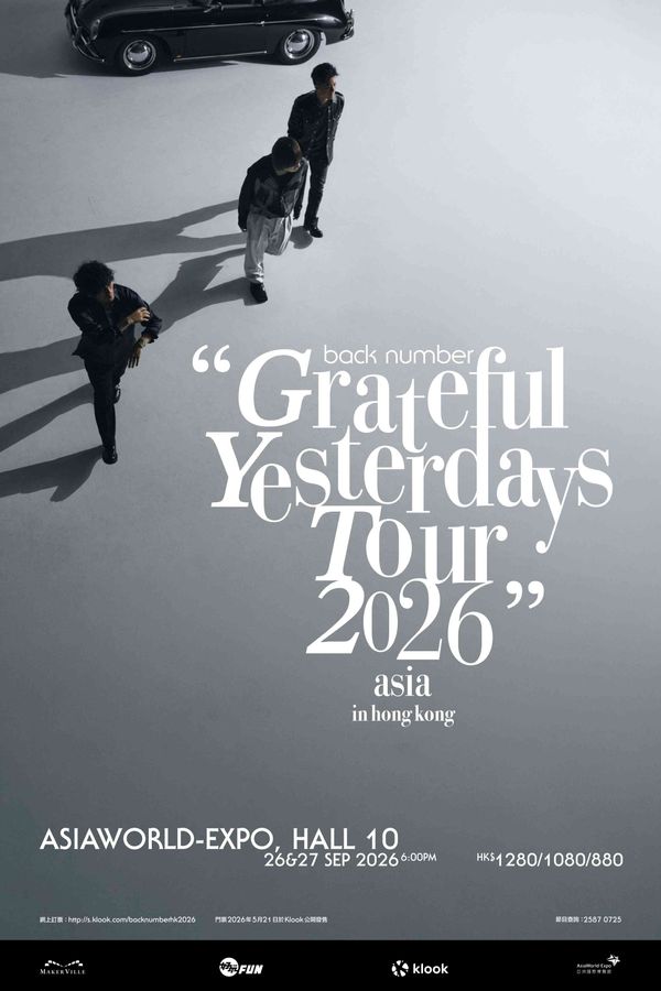 AsiaWorld-Expo | Japanese Sensation back number to Hold 'Grateful Yesterdays Tour 2026' Concert in Hong Kong this September