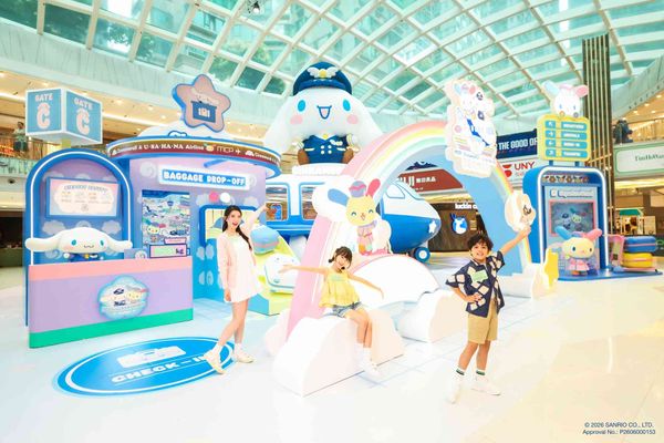 将军澳 MCP 新都城中心｜MCP 新都城中心「Cinnamoroll ＆ Usahana 梦想飞行乐园」盛大启航 全长12米巨型飞机造型装置震撼现身　巨大化Cinnamoroll机长 遨游6大航空打卡位