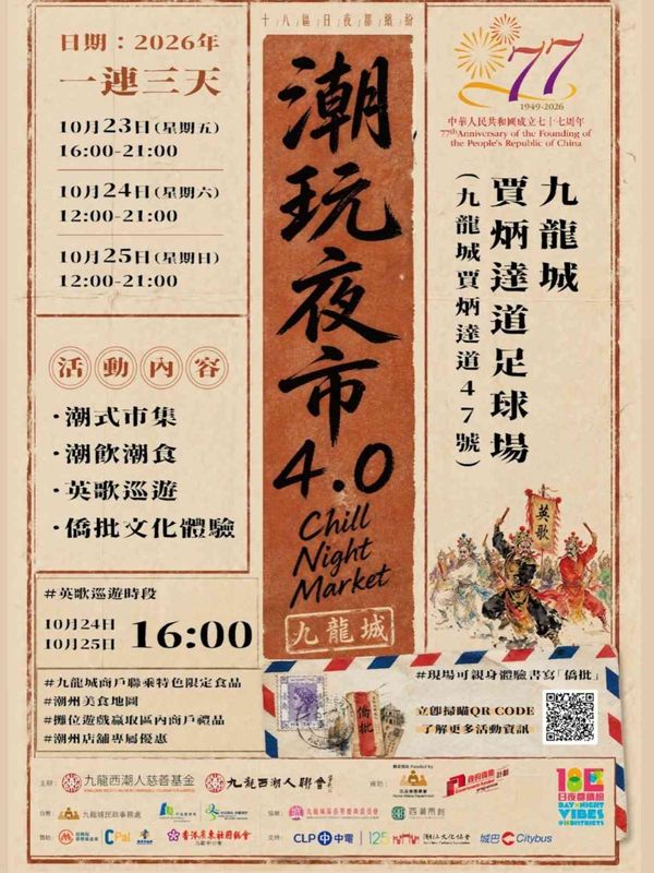 九龙城贾炳达道公园｜18 区日夜都缤纷：潮玩夜市 4.0
