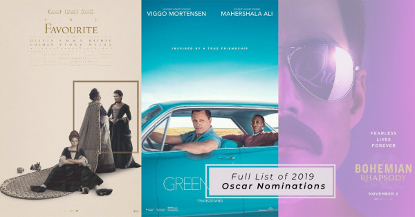 2019 Oscar Nominations：僅8部電影入圍最佳電影，《羅馬》和《爭寵》各獲10項提名