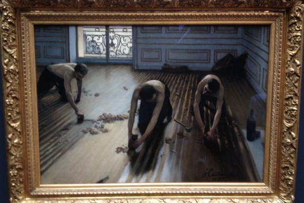 刨地板的工人 平凡人物入畫