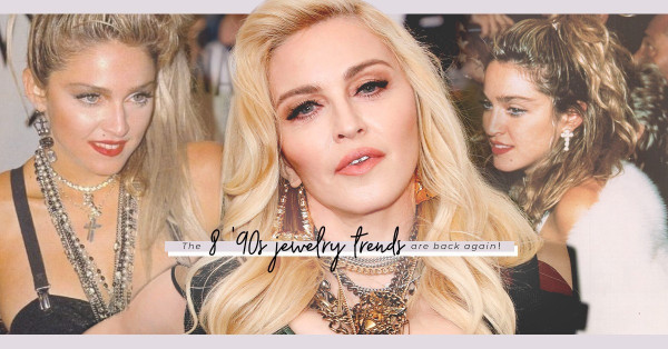 80、90年代首飾潮流回歸！2021年興起Madonna的多層手鏈、十字架設計及Choker