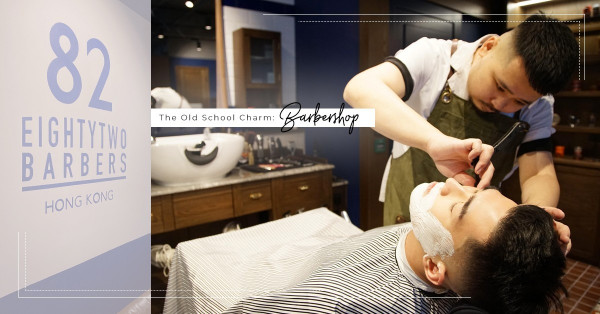 延續經典與復古：手造木鏡子、翻新皮凳、藍白地鐵磚，營造英式風格的Barbershop