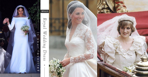盤點Diana、Kate、Meghan這3位王妃的世紀婚紗，哪條又是你最愛？