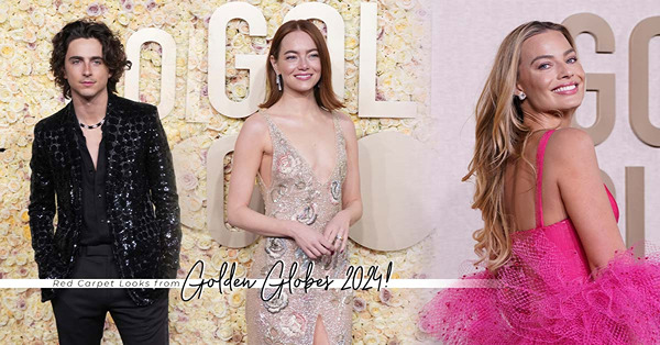金球獎2024：紅地毯造型大盤點！Margot Robbie致敬70年代Barbie、Emma Stone優雅亮麗！Timothée Chalamet叛逆搖滾風