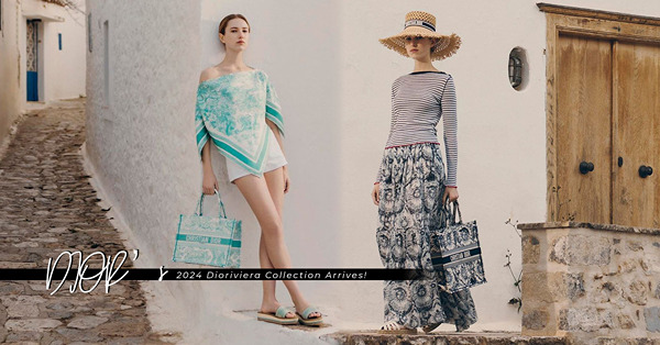 Dior度假系列Dioriviera：經典Toile de Jouy 圖案新變奏！白色蕾絲Book Tote、清新籃子Lady Dior Bag，為夏日衣櫥增添浪漫氛圍