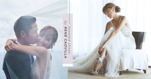 Jeweled Shoes：鄭嘉穎陳凱琳峇里完婚！新娘子穿上這對鑲滿水晶的高跟鞋