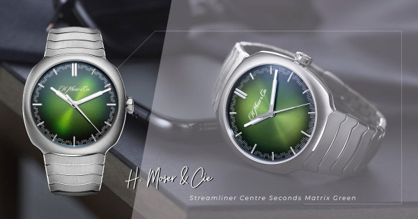 H. MOSER & CIE.首款大三針運動腕錶：由極光煙燻綠錶盤，到流線形設計錶帶
