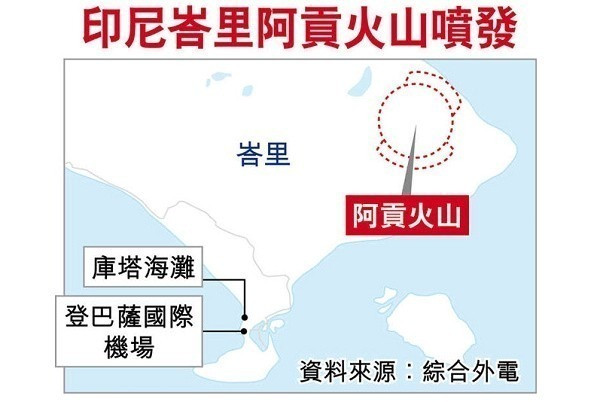 印尼峇里火山料爆發 10萬居民疏散