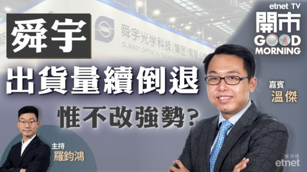 溫傑料港股24500將遇阻力　舜宇回吐屬意料之內