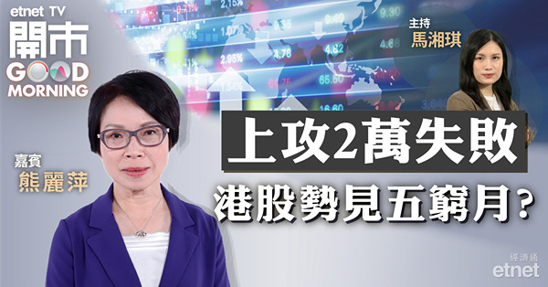 熊麗萍：關注聯儲局加息　港股觀望氣氛濃厚　留意19500點支持