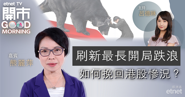 熊麗萍：港股續弱信心及資金齊欠奉，或下試前低15972點